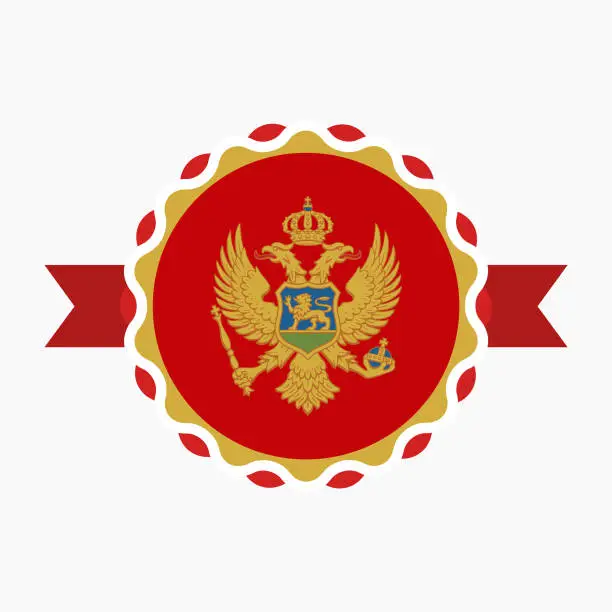 Vector illustration of Creative Montenegro Flag Emblem Badge