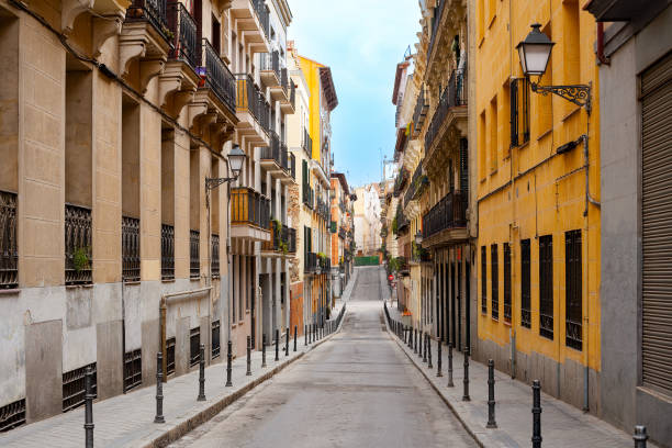 istock Small alley with traditional Spanish architecture in downtown Madrid, Spain 1820726365