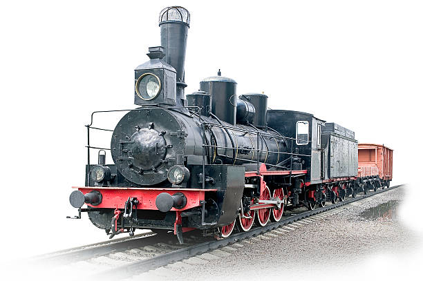 istock Steam locomotive with wagon 182072851