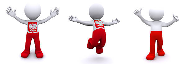 istock 3d character textured with flag of Poland 182073070