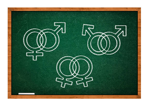 symbole seksu, która wygląda jak narysowana kredą na zielony - gay man homosexual sex men zdjęcia i obrazy z banku zdjęć