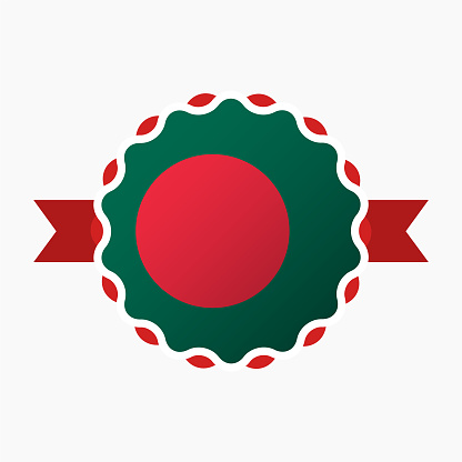Creative Bangladesh Flag Emblem Badge, can be used for business designs, presentation designs or any suitable designs.