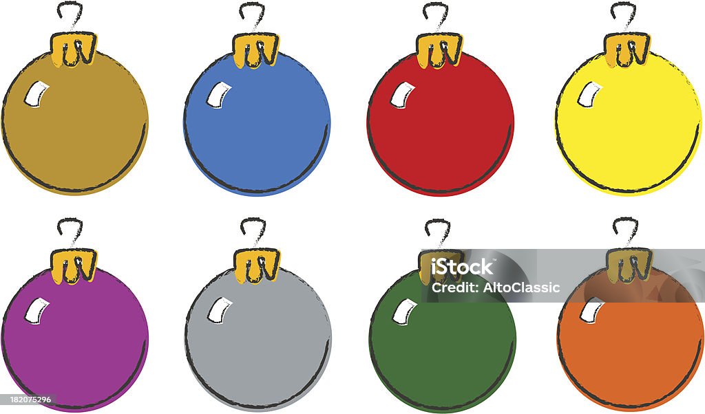 Set of colored Christmas balls Cartoon stock vector