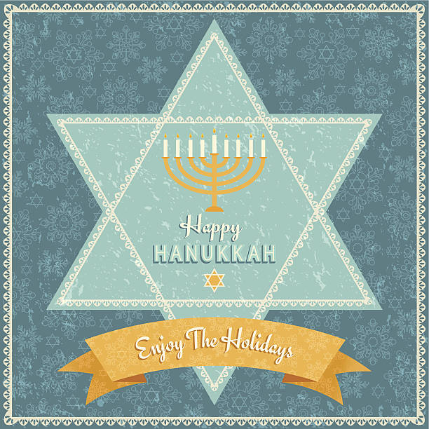 Retro Hanukkah Celebration Card vector art illustration