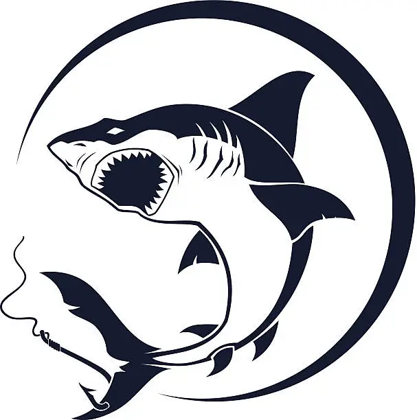 Vector illustration of Attacking shark