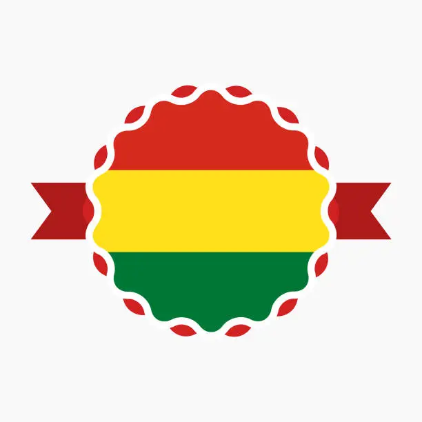 Vector illustration of Creative Bolivia Flag Emblem Badge