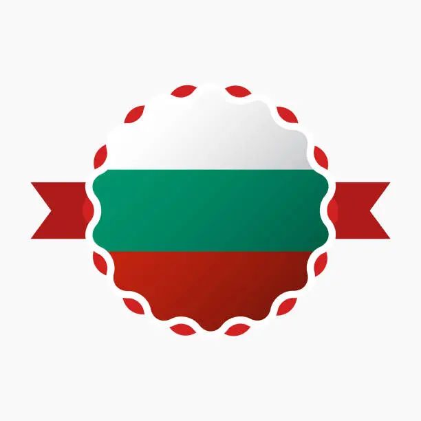 Vector illustration of Creative Bulgaria Flag Emblem Badge