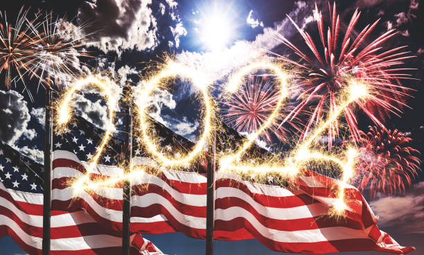 istock us flag with fireworks for the new year 1820762878