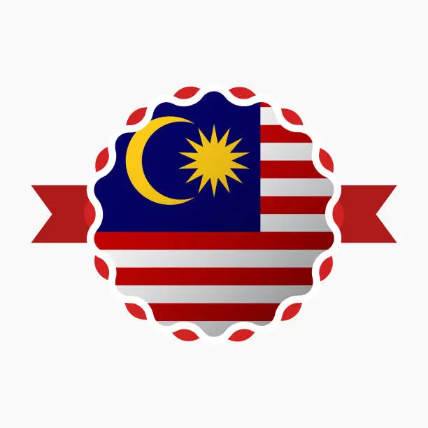 Vector illustration of Creative Malaysia Flag Emblem Badge