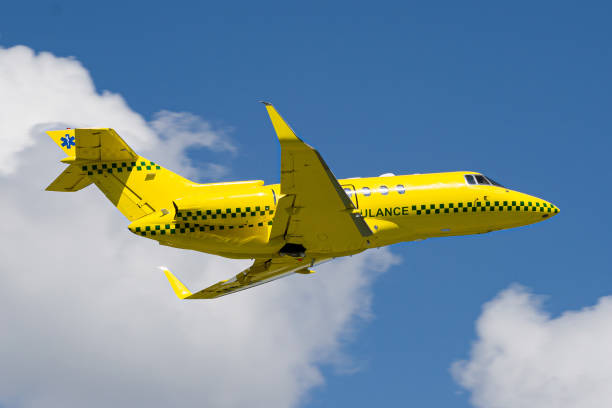istock Private air ambulance aircraft taking off 1820776358