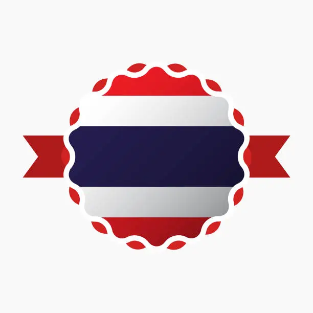 Vector illustration of Creative Thailand Flag Emblem Badge