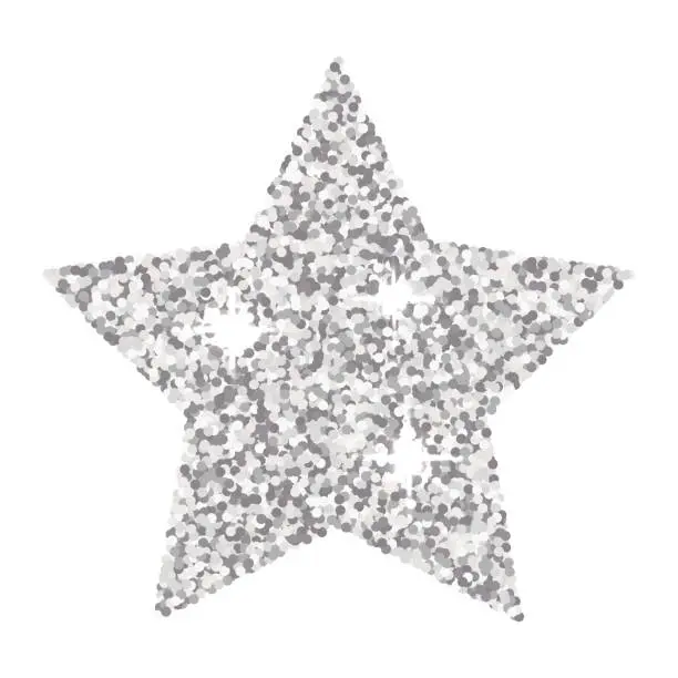 Vector illustration of Silver glitter star