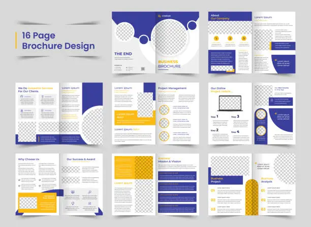 Vector illustration of Corporate brochure template. New business company catalog design