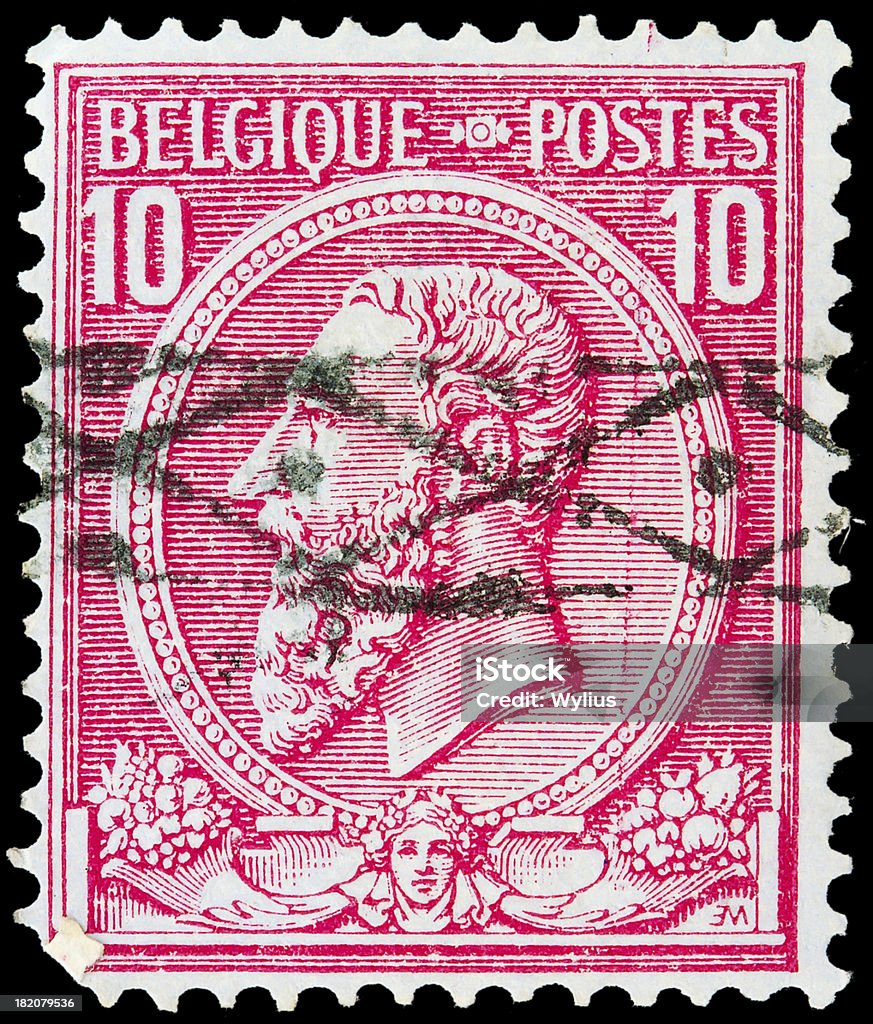 ベルギーポストスタンプ - 1869年のロイヤリティフリーストックフォト