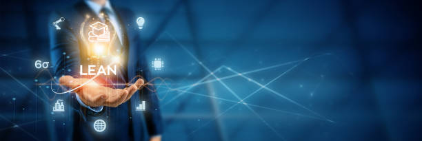 istock Businessman is holding a light bulb, representing the application of Lean Six Sigma, a smart industry quality control standardization in lean manufacturing DMAIC business. 1820798315