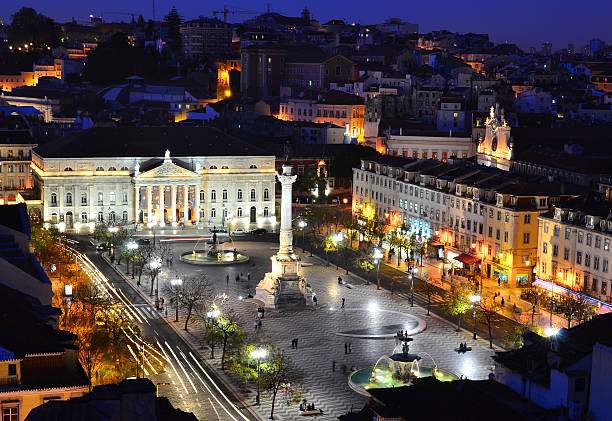 istock Rossio Square in the night, Lisbon 182079974