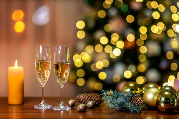 istock New Year's composition with champagne on the table 1820803216