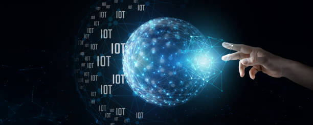 istock Engineer connects to a global network and receives Internet of Things data from the network's background. 1820806003