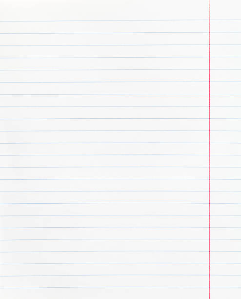 istock wide lined sheet of paper with red margin 182080764