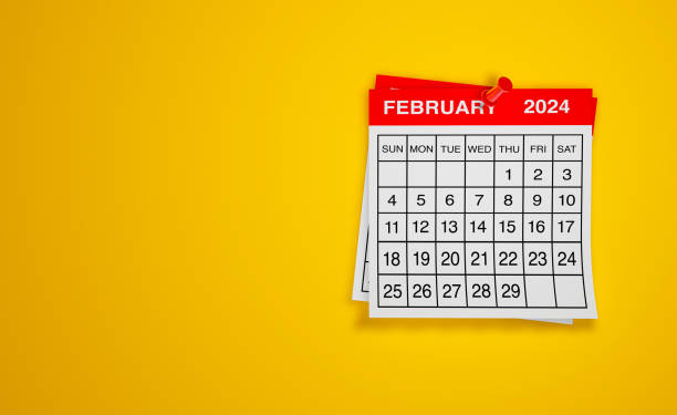 istock February 2024 calendar on yellow background 1820814729