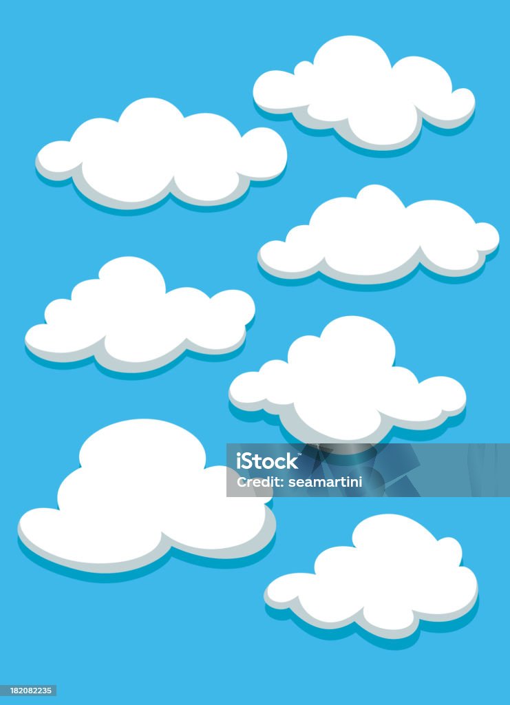 Nuages blancs sur bleu ciel - clipart vectoriel de Abstrait libre de droits