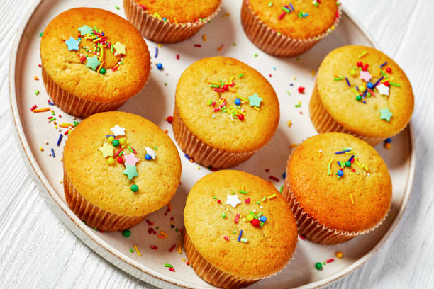 istock sweet lemon muffins on a plate, top view 1820830474
