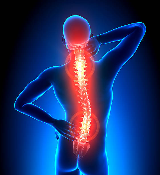 Male Hurt Backbone - Vertebrae Pain Male Hurt Backbone - Vertebrae Pain decade stock pictures, royalty-free photos & images