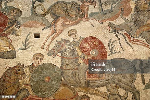 Mosaic Fragment Roman Villa Romana Del Casale Sicily Stock Photo - Download Image Now