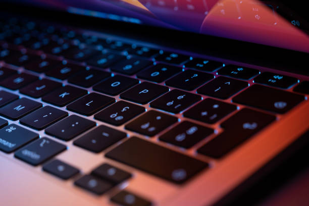 istock Laptop keyboard with colorful backgrounda 1820841691