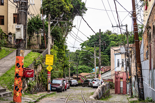 Rio de Janeiro, Brazil - Nov 29, 2023: Graffiti street art murals line the streets and back alleys of Rio de Janeiro, especially in the Santa Teresa and Lapa neighborhoods, Brazil
