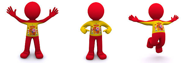 istock 3d character textured with flag of Spain 182085679