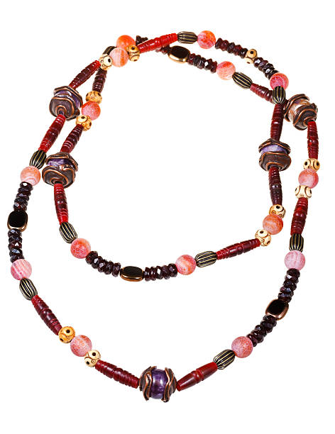 独自の女性のネックレス - animal bone stone necklace bead ストックフォトと画像