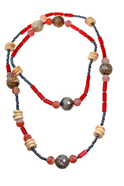 独自の女性のネックレス - animal bone stone necklace bead ストックフォトと画像