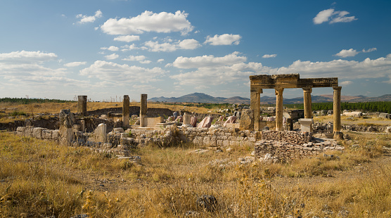 Remains and ruins of the sunken Hellenistic-Doric city of Kamiros on the Greek island of Rhodes, eastern Mediterranean