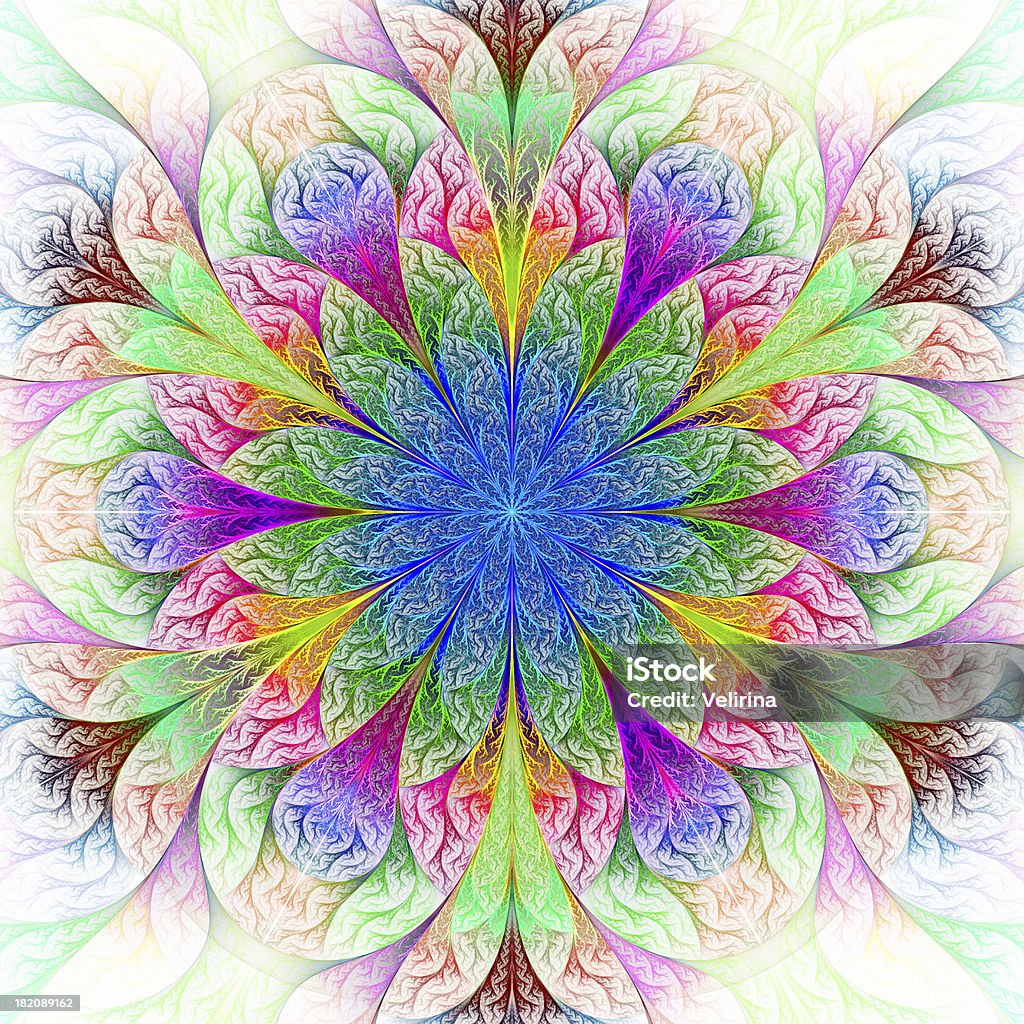 Beautiful fractal flower in blue, green and red. Computer genera Beautiful fractal flower in blue, green and red. Computer generated graphics. Abstract stock illustration