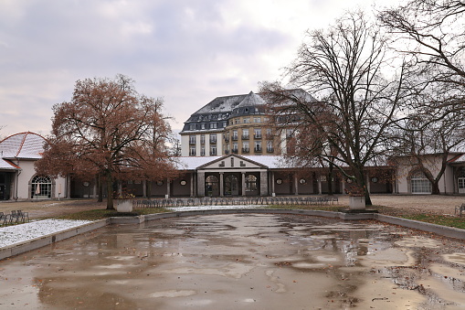 November 29, 2023, Bad Nauheim: Historic buildings at the spa gardens of Bad Nauheim in Hesse