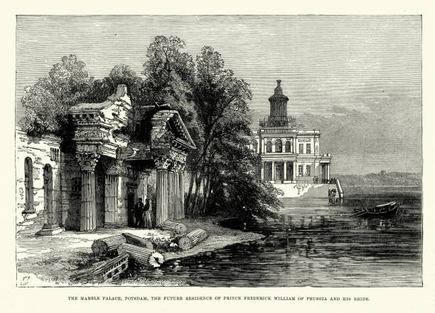 istock The Marble Palace or Marmorpalais at Potsdam, Germany, 1880s, 19th Century German architecture 1820907075