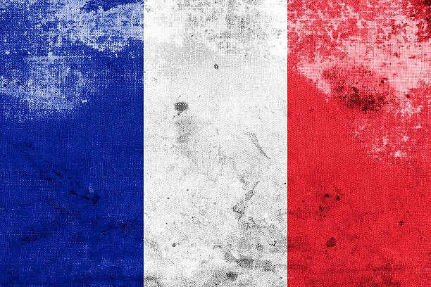 Grunge Bandeira da França - fotografia de stock