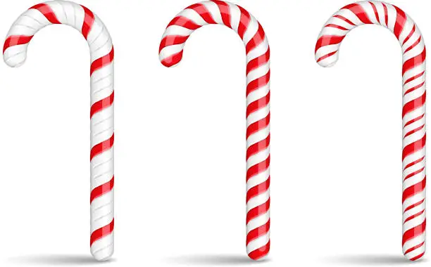 Vector illustration of Assorted and sweet looking candy canes