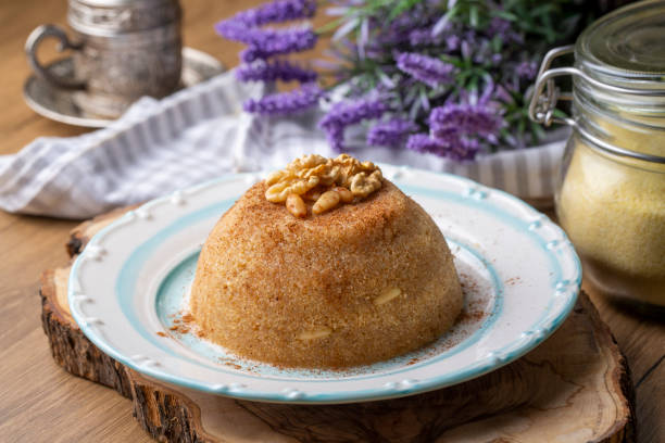 istock Traditional Turkish semolina sweet desert halva (Turkish name; irmik helvasi) 1820921047