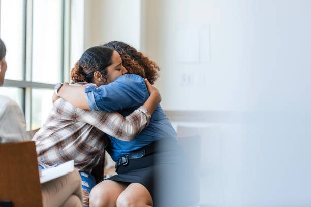 istock Unrecognizable young woman reconciles with her mother during therapy 1820926702