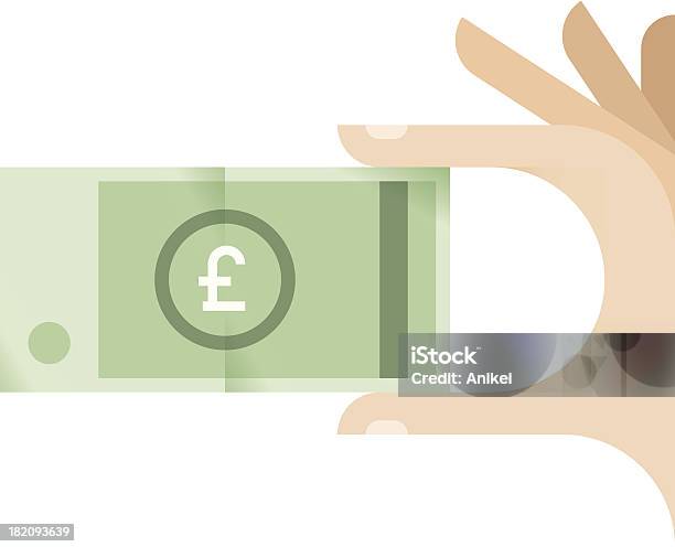 Menschliche Hand Holding Pfund Sterlingbanknote Stock Vektor Art und mehr Bilder von Britische Währung - Britische Währung, Freisteller – Neutraler Hintergrund, Geldschein