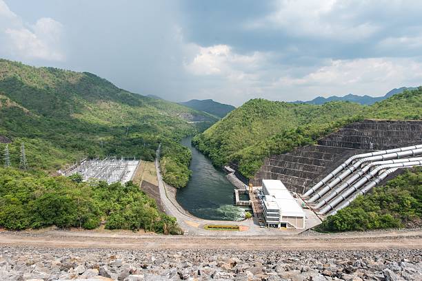 istock Large hydro electric dam in Thailand 182096283