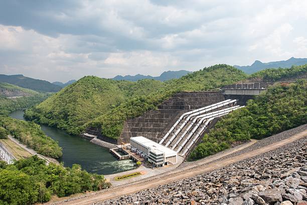 istock Large hydro electric dam in Thailand 182096291