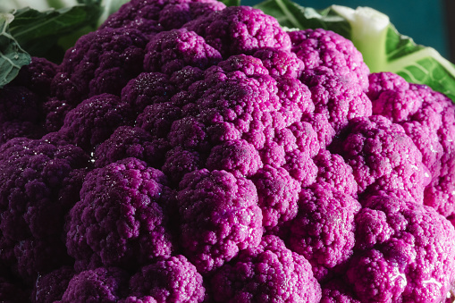 Purple cauliflower closeup