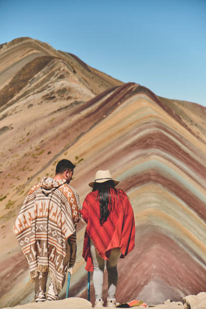 istock Couple enjoying in Rainbow Mountain, Peru South America 1820986885