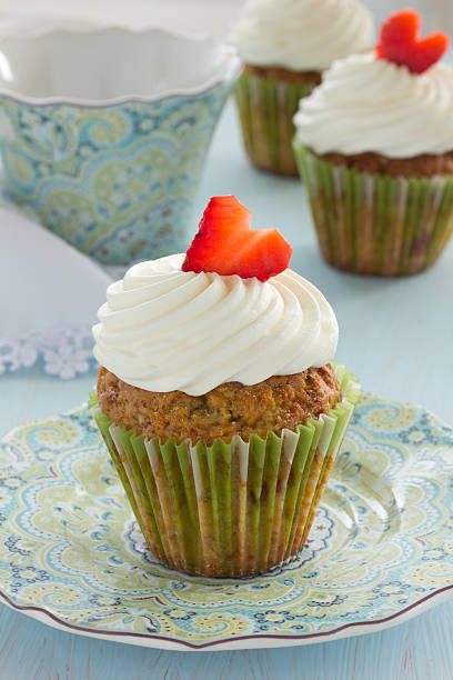 istock Muffins with strawberries and cream. 182099729