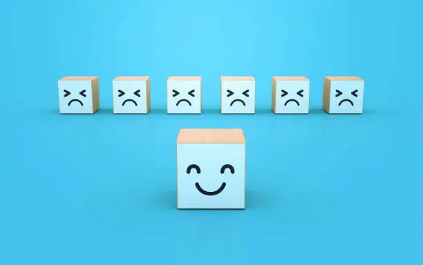 Photo of Happy and Unhappy Faces Blocks