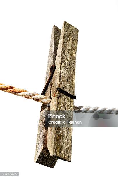 Old Wooden Clothes Peg Stock Photo - Download Image Now - Brown, Close-up, Clothesline