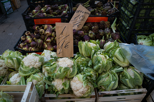 Grocery market in Genoa, Italy